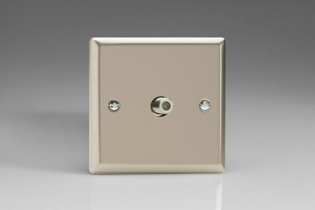 Varilight Satin Chrome 1-Gang TV Socket, F-Type Satellite