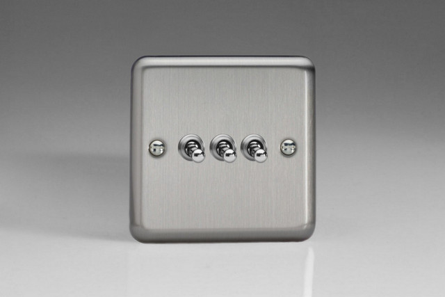 Varilight Matt Chrome 10A 1 or 2 Way Chrome Toggle Switch (1-4 Gang)