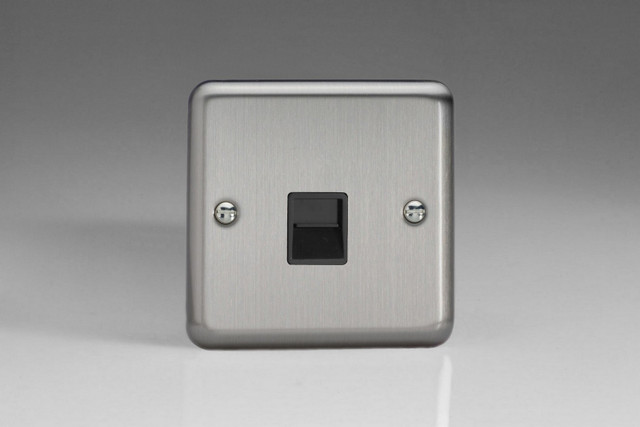 Varilight Matt Chrome 1-Gang Telephone Master Socket