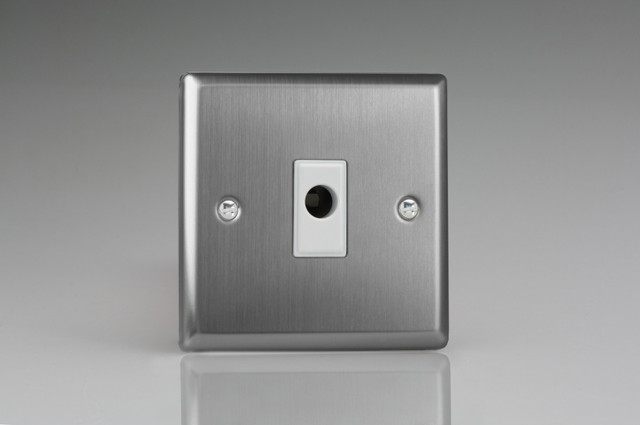 Varilight Brushed Steel 16A Flex Outlet Plate