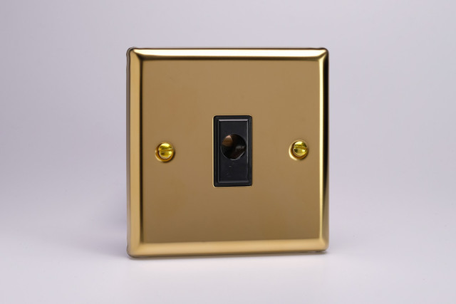 Varilight Victorian Brass 16A Flex Outlet Plate