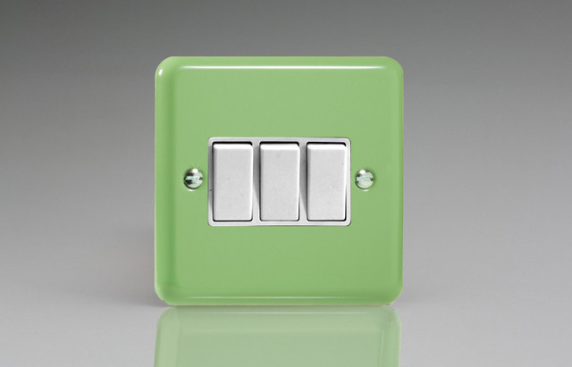 Varilight Beryl Green Lily 10A 1- or 2-Way Rocker Switch (1-4 Gang)