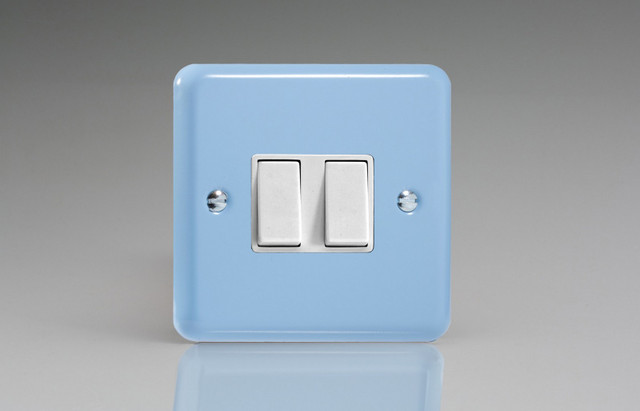 Varilight Duck Egg Blue Lily 10A 1- or 2-Way Rocker Switch (1-4 Gang)