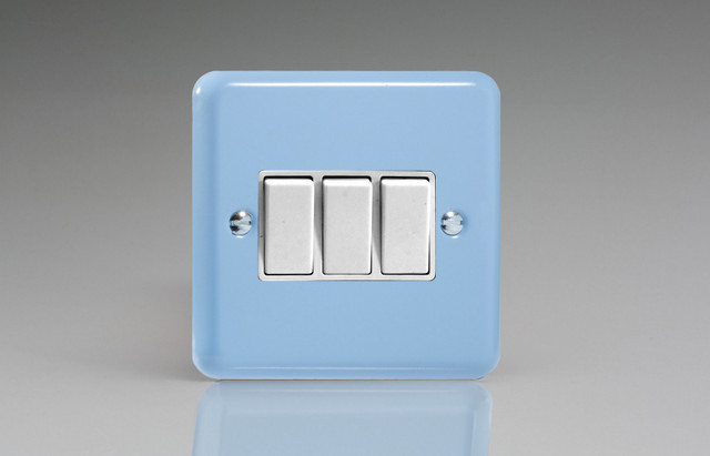 Varilight Duck Egg Blue Lily 10A 1- or 2-Way Rocker Switch (1-4 Gang)