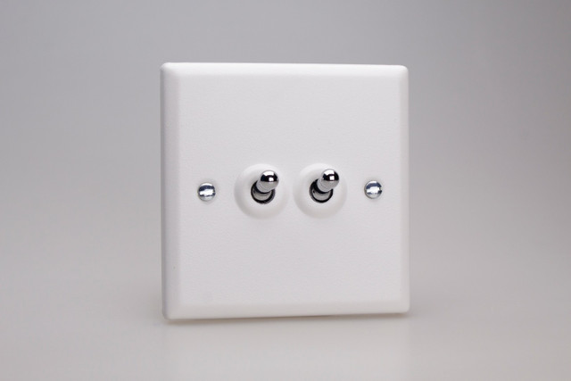 Varilight Chalk White 10A 1 or 2 Way Toggle Switch (1-4 Gang)