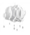 Children’s XL White Cloud & Rain Drops NE Pendant Shade (Shade Only)