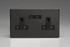 Varilight Premium Black Screwless 2-Gang 13A Unswitched Socket + 2x5V DC 2100mA USB Charging Ports