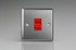 Varilight Brushed Steel 45A Cooker Switch (Single Plate, Red Rocker)