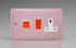 Varilight Rose Pink Lily 45A Cooker Panel with 13A Double Pole Switched Socket Outlet (Red Rocker)