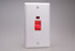 Varilight Chalk White 45A Cooker Switch + Neon (Vertical Twin Plate, Red Rocker)