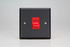 Varilight Matt Black Vogue 45A Cooker Switch (Single Plate, Red Rocker)