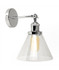 Lloyd Chrome Wall Light With Conical Glass Shade