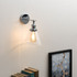 Lloyd Chrome Wall Light With Conical Glass Shade