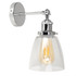 Ezrah Chrome Wall Light With Tall Domed Glass Shade