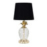 Clear Glass/Gold Pineapple Touch Table Lamp Black Shade