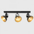 RetroLED Smedley Black/Gold 3 Way Steampunk Ceiling Light