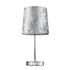 Polished Chrome Table Lamp with Silver Velvet Shade