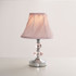 Jaigier Chrome Touch Table Lamp with Pink Pleated Shade