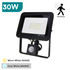 10W-200W SMD Floodlight, Black/Yellow Finish, PIR Motion Sensor Option