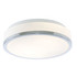 Mirrorstone IP44 Opal White Glass Discs Bathroom Fitting with Chrome Trim