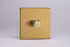 Varilight Brushed Brass Screwless 2-Way V-Pro Push On/Off Rotary LED Dimmer 0-120W (1-4 Gang)