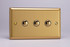 Varilight Brushed Brass 6A 1-Way Push to Make Brass Momentary Switch (1-4 Gang)