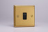 Varilight Brushed Brass 1-Gang 20A Double Pole Black Rocker Switch