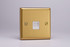 Varilight Brushed Brass 1-Gang White Telephone Socket