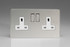 Varilight Polished Chrome Screwless 13A Double Pole White Switched Socket (1-2 Gang)