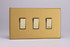 Varilight Brushed Brass Screwless 10A 1 or 2-Way Rocker Switch (1-6 Gang)