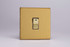 Varilight Brushed Brass Screwless 1-Gang 20A Double Pole Rocker Switch