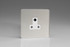 Varilight Polished Chrome Screwless 1-Gang White Round Pin Socket