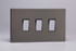 Varilight Pewter Screwless 10A 1 or 2-Way Rocker Switch (1-6 Gang)