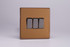 Varilight Brushed Bronze Screwless 10A 1 or 2 Way Iridium Rocker Switch (1-4 Gang)