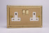 Varilight Georgian Brass 2-Gang 13A Double Pole Switched Socket