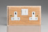 Varilight Limed Oak Kilnwood 13A Double Pole Switched Socket (1-2 Gang)