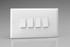 Varilight White 10A White Rocker Switch (1-4 Gang)