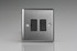 Varilight Brushed Steel 13A Switched Fused Spur Black Insert