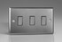 Varilight Brushed Steel 10A 1 or 2 Way Steel Rocker Switch (1-6 Gang)