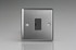 Varilight Brushed Steel 13A Unswitched Fused Spur Black Insert