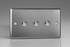 Varilight Brushed Steel 6A 1 or 2 Way Push On/Off Steel Impulse Switch (1-4 Gang)