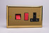 Varilight Victorian Brass 45A Cooker Panel with 13A Double Pole Switched Socket Outlet (Red Rocker)