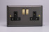 Varilight Slate Vogue 13A Double Pole Switched Socket (1-2 Gang)