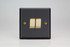 Varilight Matt Black Vogue 10A 1 or 2 Way Polished Brass Rocker Switch (1-4 Gang)