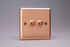 Varilight Brushed Copper 10A 1 or 2 Way Polished Copper Toggle Switch (1-3 Gang)