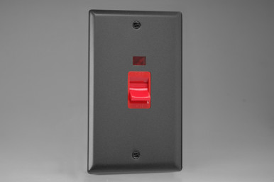 Varilight Graphite 21 45A Cooker Switch + Neon (Vertical Twin Plate ...