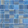 Crystal Cobalt Mix 2x2 Glass Mosaic - EACH