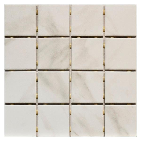 OMD-15595 Carrara 3x3 Ceramic Mosaic 12x12 - EACH - Tile Outlets