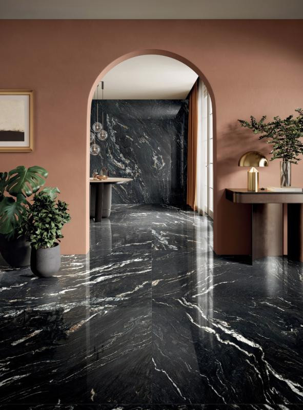 Perpetual Belvedere Dark Polished Gauged Porcelain Panel 6mm 48