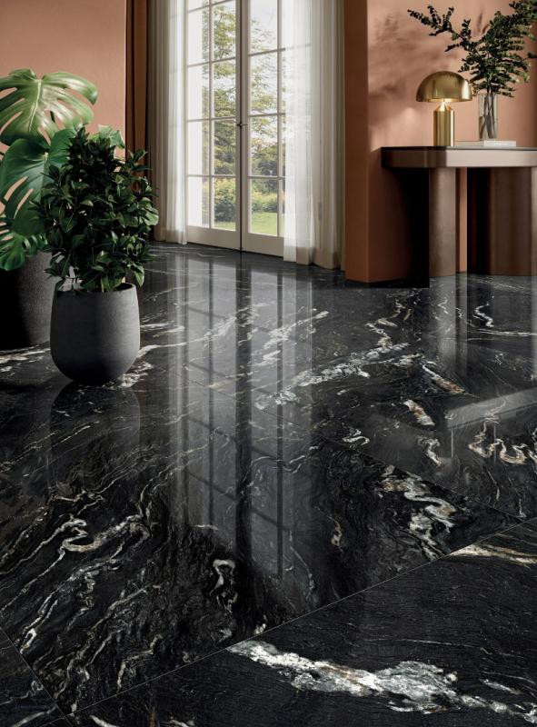 Perpetual Belvedere Dark Polished Gauged Porcelain Panel 6mm 48